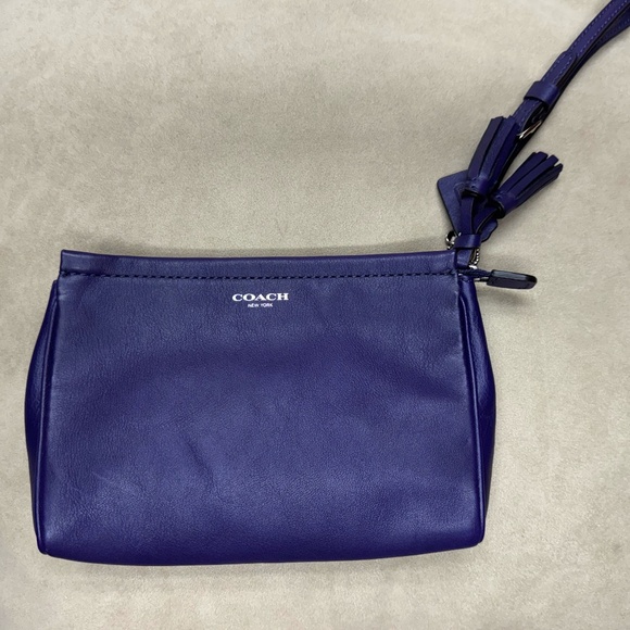 Coach Leather Wristlet – Deep Purple, Never Used - Picture 1 of 5